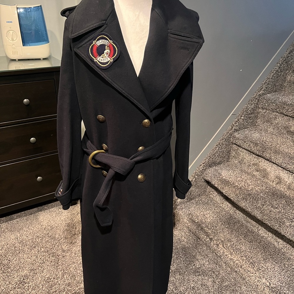 Tommy Hilfiger X GiGi Hadid military trench wool coat